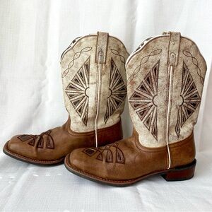 Laredo Kite Days Square Toe Western Cowboy Boots Mid Calf Women’s Size 11